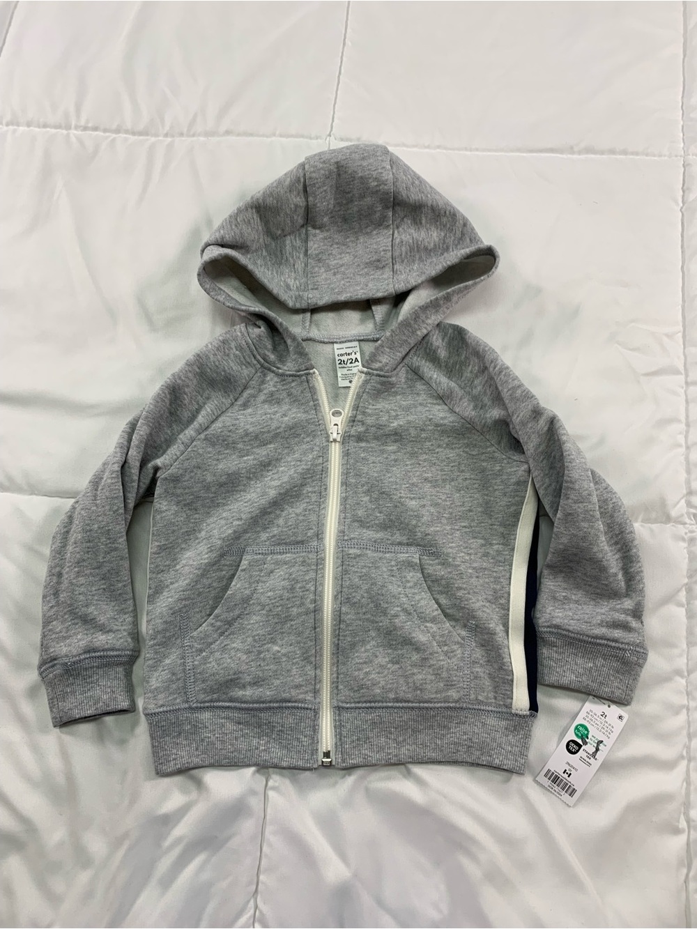 New carters zip up hoodie size 2T